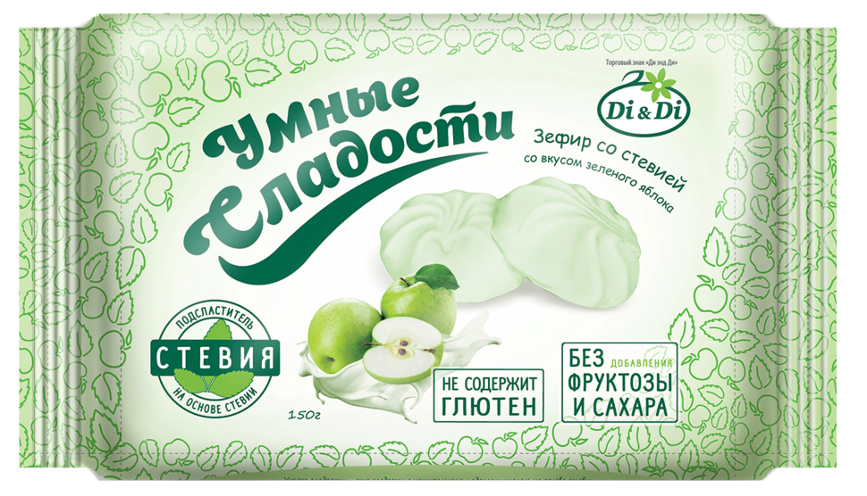  Умные сладости Зефир со вкусом Зеленого яблока, 150г      в Воронеже