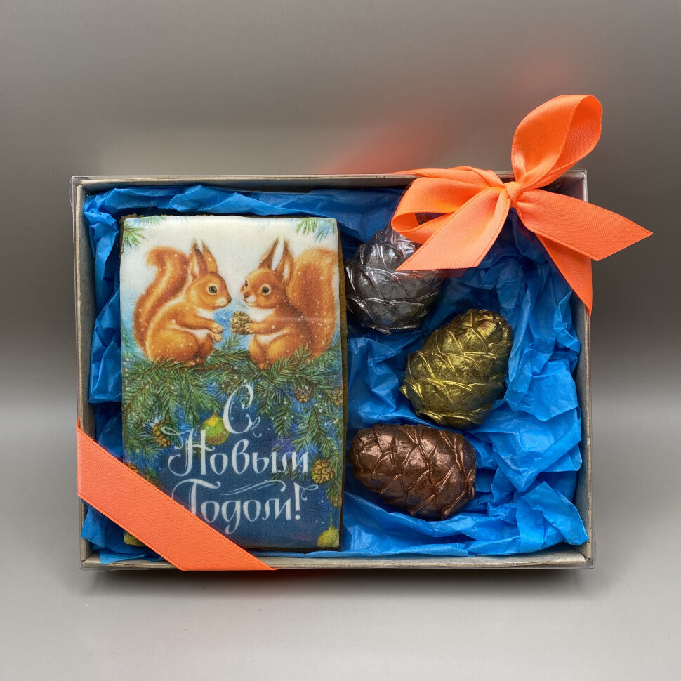  Набор Пряник-Открытка+Шоколад Шишки №5, 120г в Воронеже
