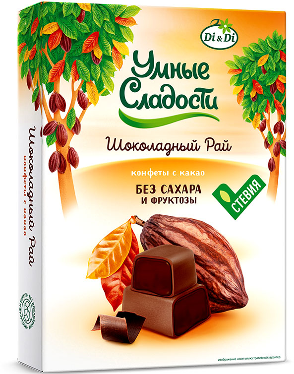  Умные сладости Конфеты с какао,"Шоколадный рай", 90г       в Воронеже