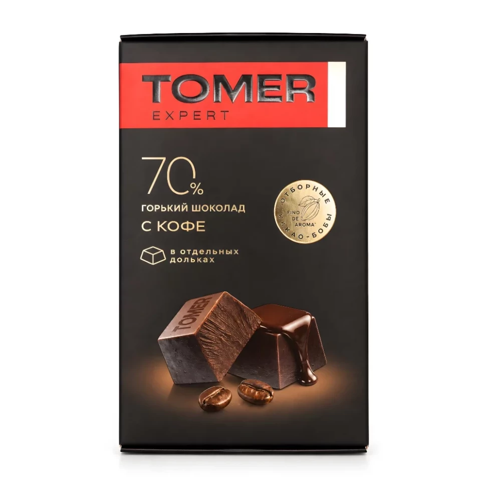  Фабрика Томер  Горький (70%) шоколад с КОФЕ, 90г  в Воронеже