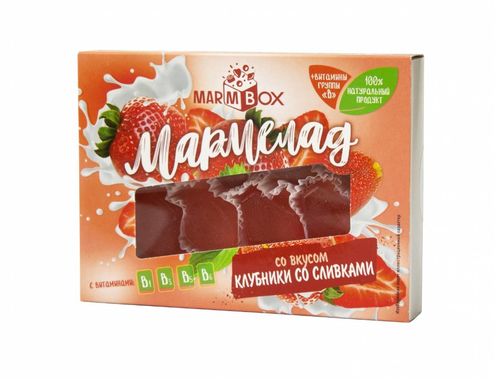 Мармелад желейный Marmbox "Клубника со сливками" 170г     в Воронеже