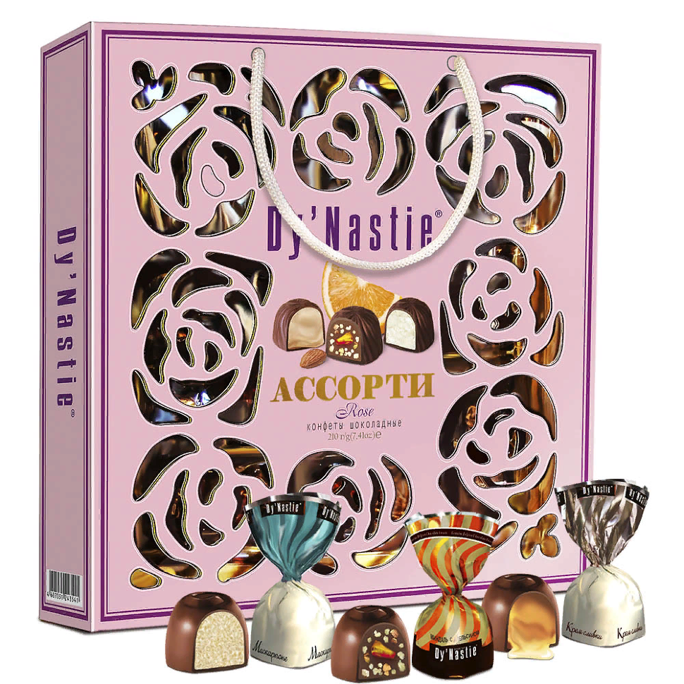  Династия Сумка Конфеты "Ассорти ROSE" 210г в Воронеже